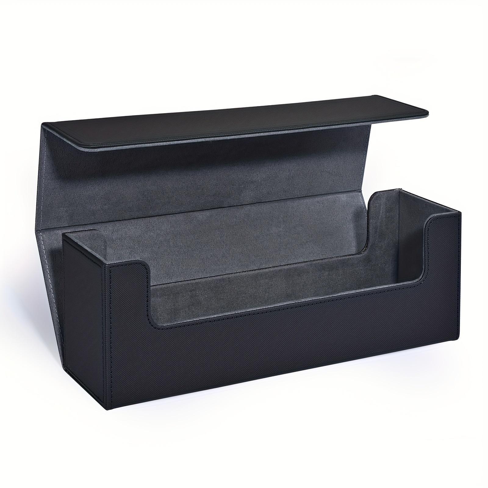 

PU Leather Trading Card Storage Box Holds 600+ Single Sleeved Cards Perfect for Magic Game and Sports TCG Cards чёрный
