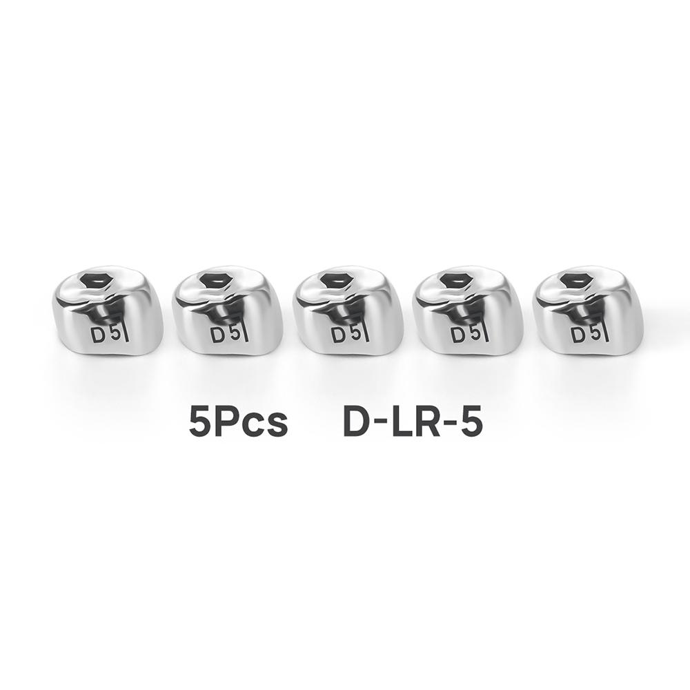 5Pcs Dental Crowns Preformed Metal Crown Stainless Steel Temporary Crowns Dentistry Orthodontic Material Therapy Tools