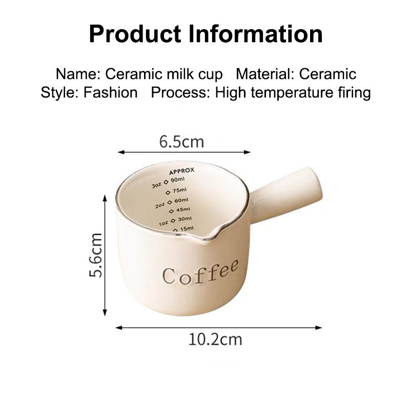 Keramik Espresso Kaffee Messbecher Mit Skala Extraktionsbecher Milchbecher Milchkännchen Mit Henkel Latte Mischbecher Skala Messbecher