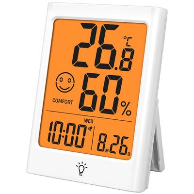Timloon Digital Thermo-Hygrometer Indoor Temperature Humidity Meter LCD Large Screen Backlight Function Comfort Level Clock Calendar Alarm Tabletop