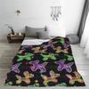 Sugar Skull Balloon Dogs Blanket Rainbow Camping Flannel Throw Blanket Warm Soft Couch Bed Custom DIY Bedspread Gift