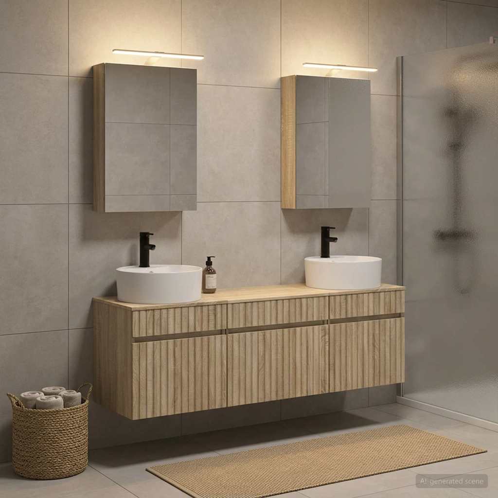 Bathroom Cabinet Set 5 Pcs Sonoma Oak 50 X 14.5 X 70 Cm