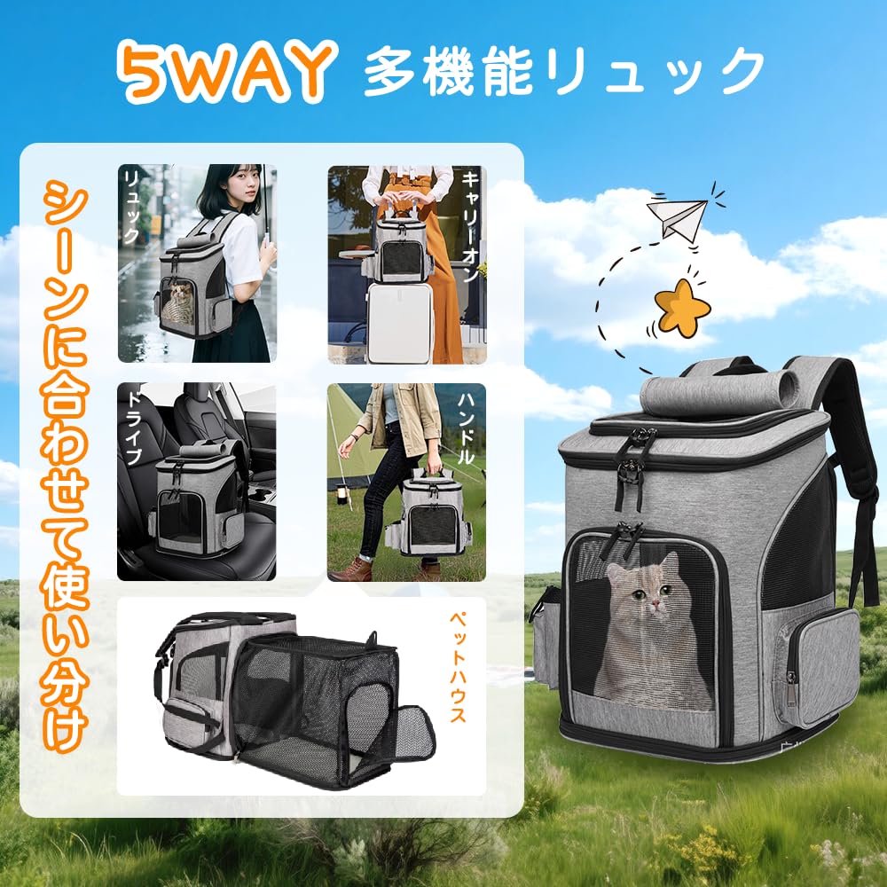 Utvidbar kjæledyrbæreveske for små og mellomstore hunder og med låsbar pustende netting og sammenleggbar kjæledyr perfekt for sykehus og katastrofeforebygging