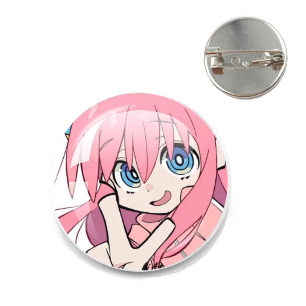 BOCCHI THE ROCK Pin Round Cartoon 20MM/25MM Metal Brooches Handmade Pins For Backpack Jewelry Accessories Gifts Creative Badge