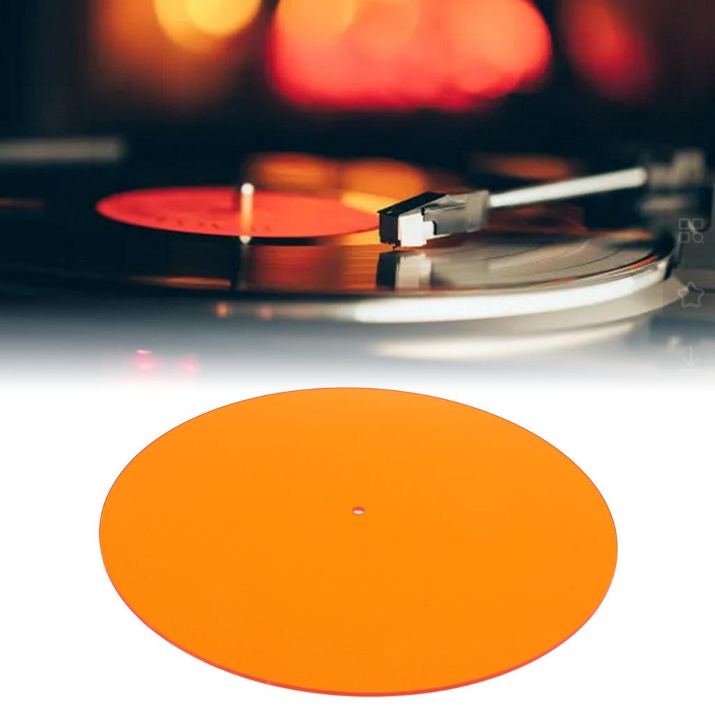 Turntable Mat Transparent Acrylic Reduce Static Dust Noise Record Platter Slipmat for 12 Inch Vintage Record Player