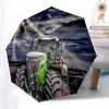 Traktor Auto Thema Faltbarer Regenschirm Mode Automatik 8 Eisenrippen Kunststoffgriff Faltbarer Sonnenschirm Perfekte Weihnachtsgeschenke