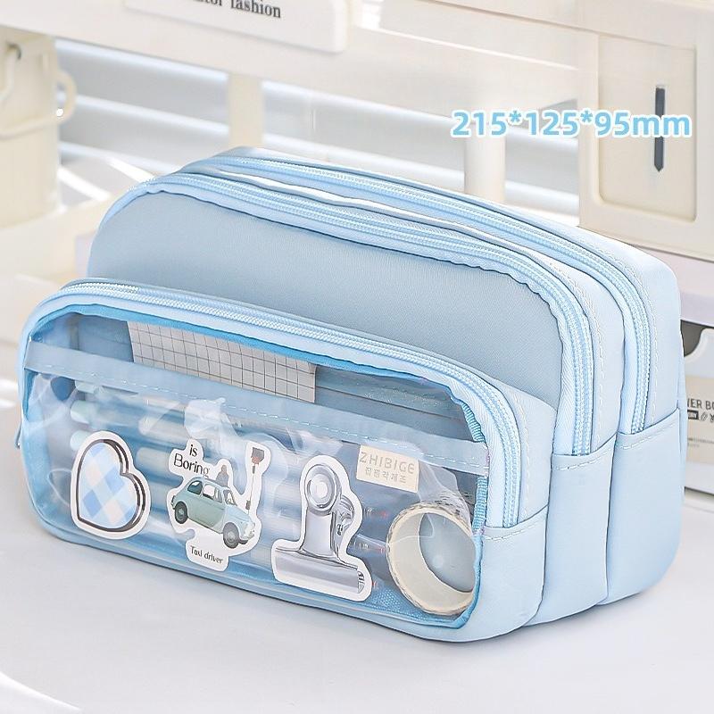 Transparent Pen Case with Large Capacity Simple Design Pencil Box with Creative and Multi Functional Features