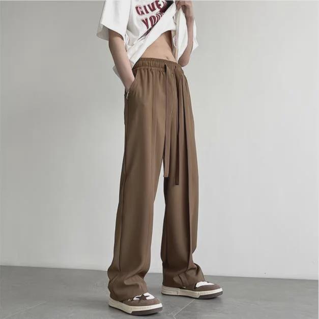 Pánské 2023 Ledové Hedvábí Kalhoty s Širokými Nohavicemi Casual - Letní Módní Trend