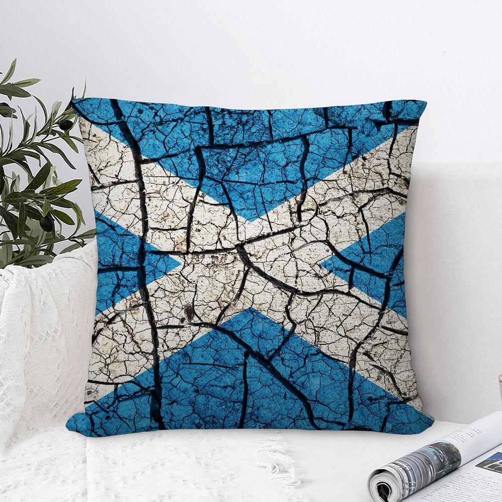 Schottland Flagge Kissenbezug Sofa Dekorativ Zuhause Doppelseitiger Druck Plüsch Quadratisch Wurf Kissenbezüge Kissen Deko Abdeckung
