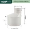 PVC Reducing Tee Pipe Fitting 50/75/110 mm - Eccentric Drain Connector Adapter