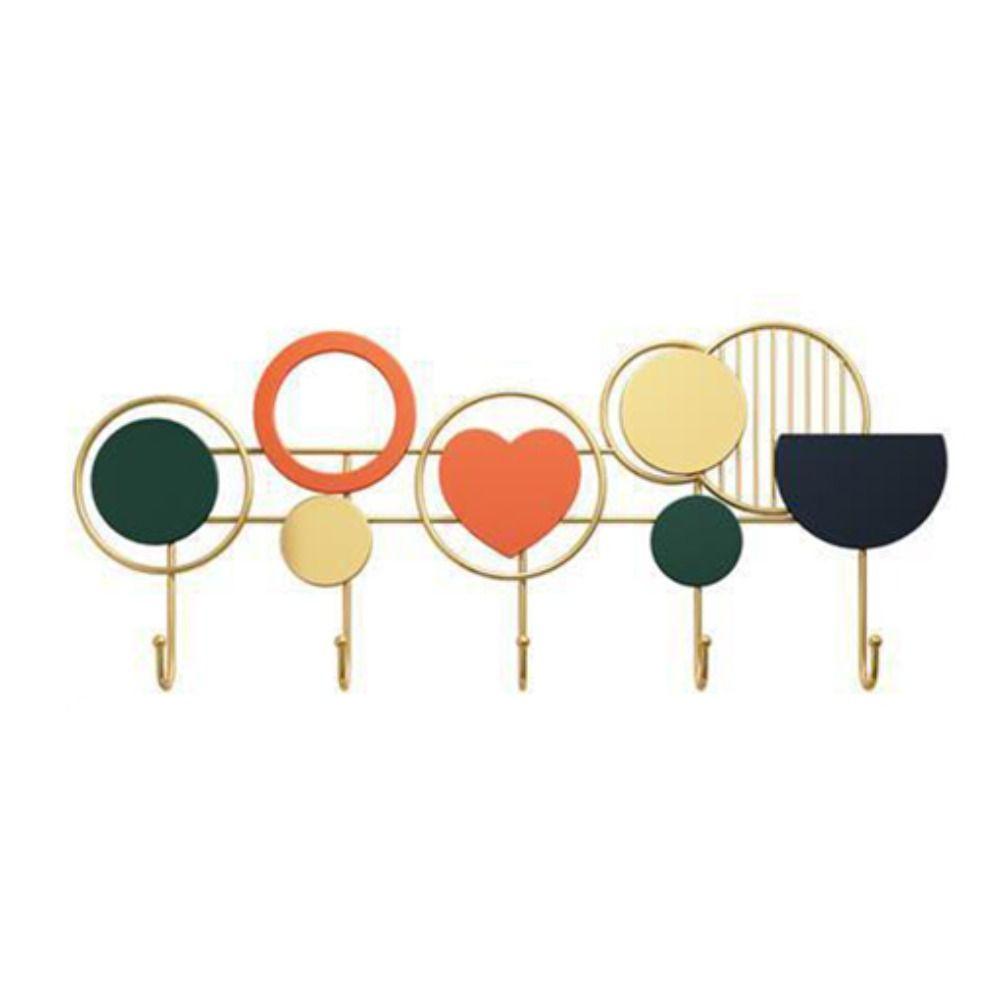 Strong Bearing Capacity Iron Hanging Clothes Hook Rust-proof Punching Installation Wall Hanging Hook Creative Wear-resistant