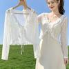 Women's Cardigan Jacket, Summer Lightweight Breathable Lace Tie Shawl, Fashionable Versatile Short Cardigan Jacket, Outerwear for Slip Dresses