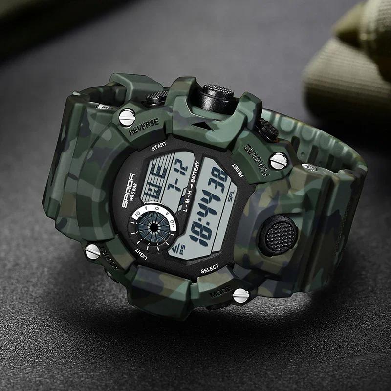 Herren Elektronikuhren Mode Multifunktional Kalender Wecker 50M Wasserdicht Leuchtend Schüler Digitale Uhr