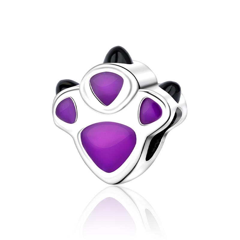 

Ahthen copper Bead Charms Cute dinosaur paw prints Charm fit Snake Chain Bracelets Necklaces for Women Jewellery Making