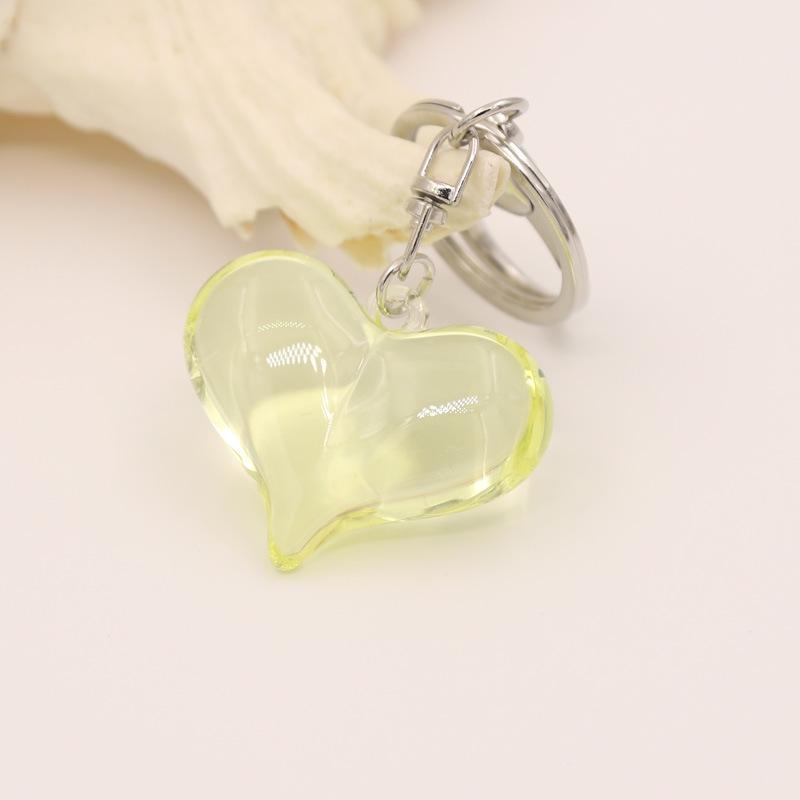 Clear Acrylic Heart Pendant Keychain Charm for Bags & Couples