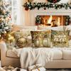 Golden Christmas Decor Pillowcase Printed Polyester 40/45/50Cm Throw Pillowcover Decorative Sofa Cushion Pillowslip Home Decor
