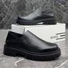 Autumn and Winter New Thick-soled Heightening Big-headed Leather Shoes Casual Leather Men's Shoes One-pedal Retro British Men's Leather Shoes