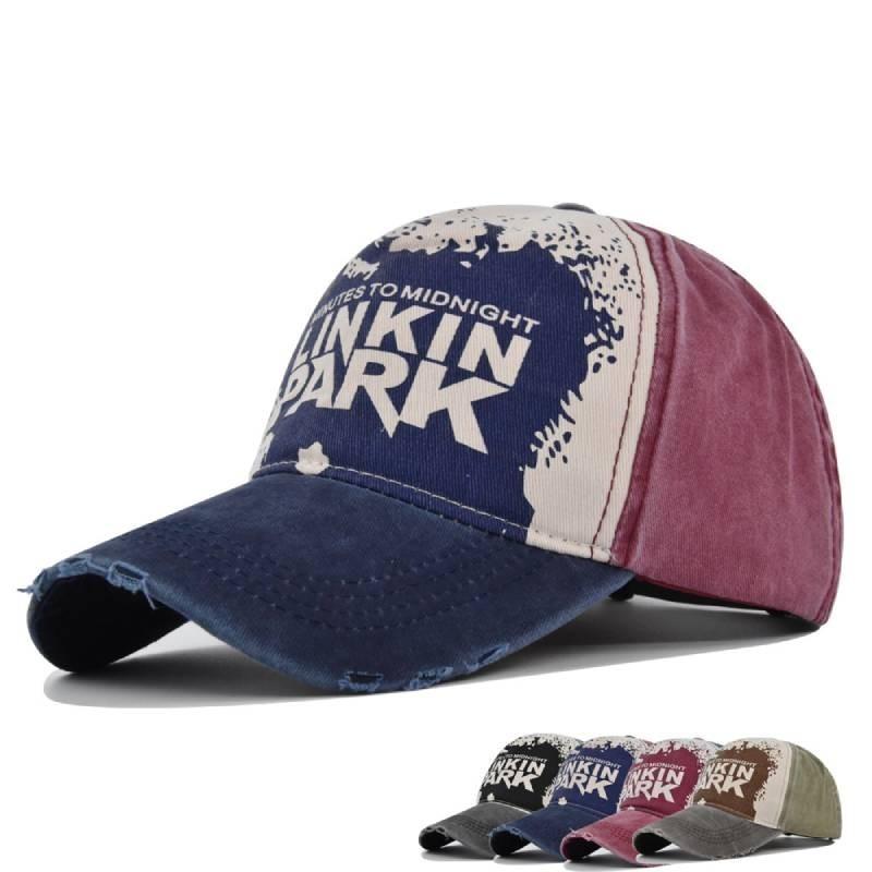 Linkin Graffiti Aufdruck Baseballkappe Baumwolle Lässig Verstellbar Sonnenschutz Atmungsaktive Mütze