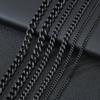Stainless Steel Cuban Chain Necklaces For Men Women 3.5MM 5MM 7MM Black Gold Color Solid Curb Link Chain Punk Fashion Jewelry