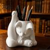 Talos Cat Pen Holder, Cute Resin Desk Organizer, Funny Figurine, Decorative Storage Statue for Office Supplies, Creative Desktop Home Decor