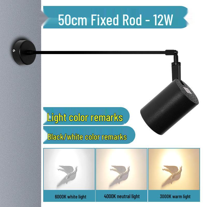 Adjustable Wall-Mounted LED Spotlight with Telescopic Arm for Exhibitions and Paintings