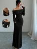 European & American 2025 French-Inspired One-Shoulder High-Waisted Slimming Evening Dress