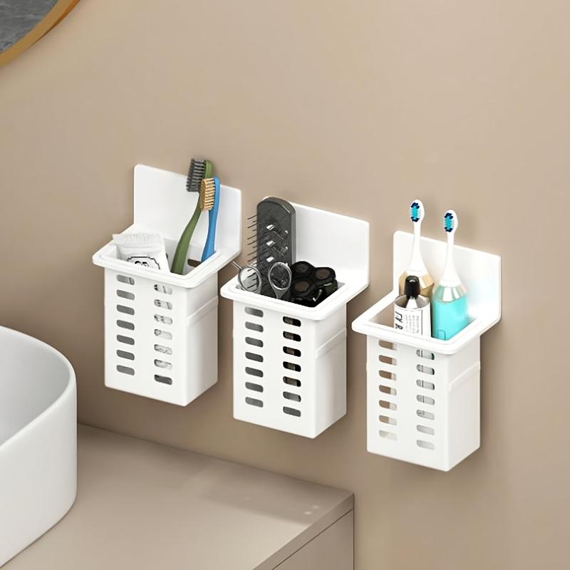 

Toothbrush Holder, Wall-Mounted Toothbrush Storage Rack for The Bathroom, Bathroom Organization Shelf, Multifunctional Toothpaste And Toothbrush Box 1PC білий