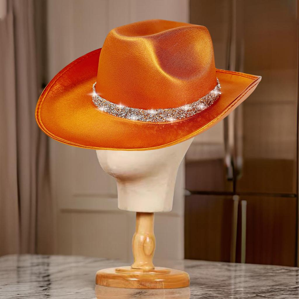 Auffällige Kristall-Cowboyhüte Brauthut Panamahut für Junggesellinnenabschied Cowboyhüte für Club-Bühnenshows
