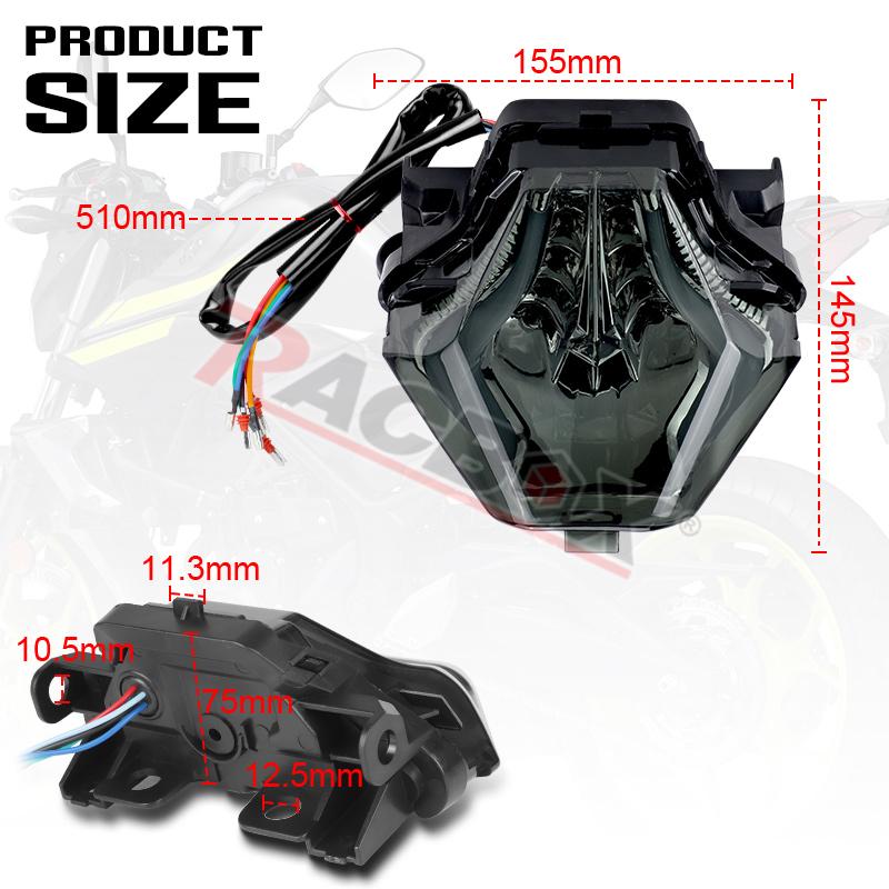 Motorcycle LED Tail Light Turn Signal Brake Lamp DRL for YAMAHA R3 R25 MT07 FZ07 MT03 2014-2023 MT25 lc150 sniper150 Red Yellow