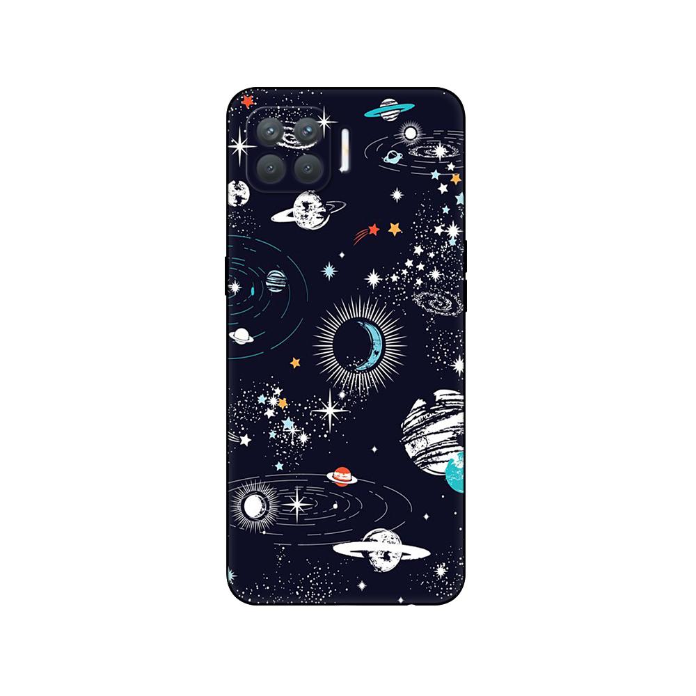 For Oppo Reno4 Lite Case Silicon Phone Case On Oppo F17 Pro Back Cover  Reno 4 Lite 6.43" Black Tpu Case Pink Anime Space Car