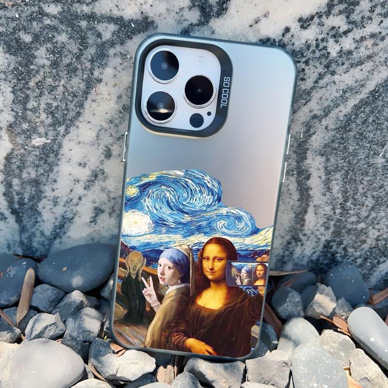 Art Aesthetic David Mona Lisa Phone Case For iPhone 16 15 14 13 Pro Max Mini 15 14 Plus 12 11 Pro Max Shockproof Laser Cover