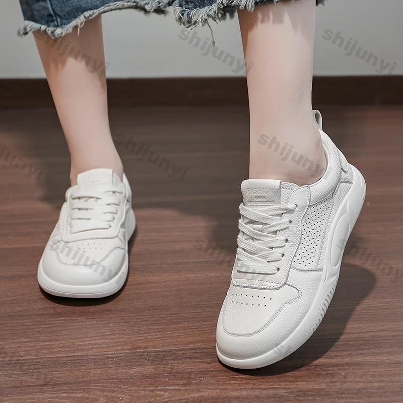 Fashion Women's White Sneakers Spring Summer Fashion Breathable Non Slip Casual Shoes Lightweight Comfortable Cross Tied Outdoor Flats