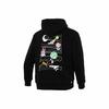 Men's Black Hoodie with Logo Print