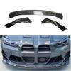Compatible BMW G80/G82 V Style M3/M4 Three-Section Front Lip Carbon Fiber Pattern Kit - Bright Black