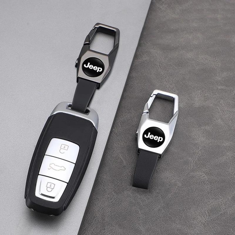 For Jeep Car Keychain Men Business Keyring Auto Key Accessories For Jeep Grand Cherokee Wrangler JK Gladiator Compass Renegad