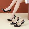 Sexy String Bead Patent Leather Women Sandals Ankle Strap Stiletto Pumps Pointed Toe Sexy Stiletto Heel Shoes Customize35-45