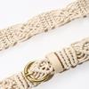 Adjust Pin Buckle Waist Belt Women Weaving Belt French Style Braided Belt Thin Waistband Vacation Dress Waist Rope