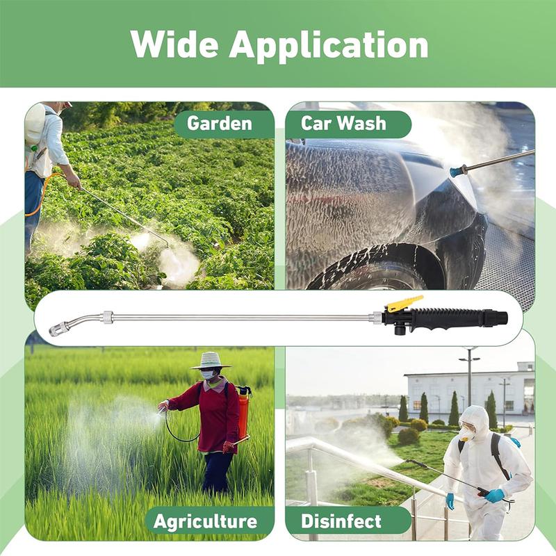 72cm Stainless Steel Sprayer Wand - Adjustable Mist/Straight Spray for Garden, Car Wash & Agriculture
