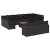 VidaXL Garden Lounge Set with Cushions 14 Pcs Black Wicker 3224361