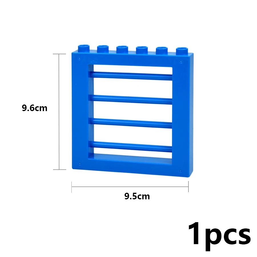Big Size Building Blocks House Furniture Assemble Wall Fence Roof Door Window Construction Large Bricks Toys Compatible Duploes