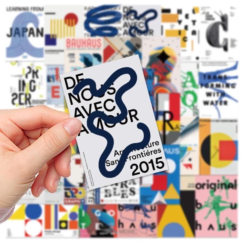 40Pcs/Set Bauhaus Avant-Garde Art Poster Painting Cool Graffiti Abstract Sticker Skateboard Phone Laptop Luggage Decals Stickers