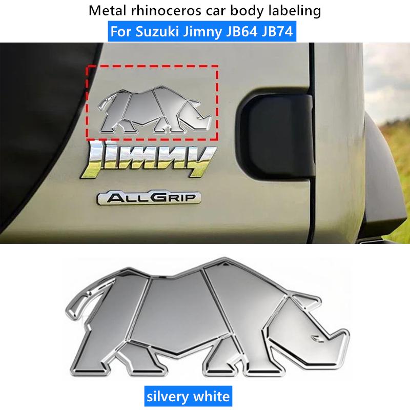 

Car 3D Metal rhino Badge Sticker Side Fender Rear Trunk body Emblem Sticker for Jimny Dzire Ertiga Swift Avenger Wrangler Grand Cherokee Badge Sticker срібний