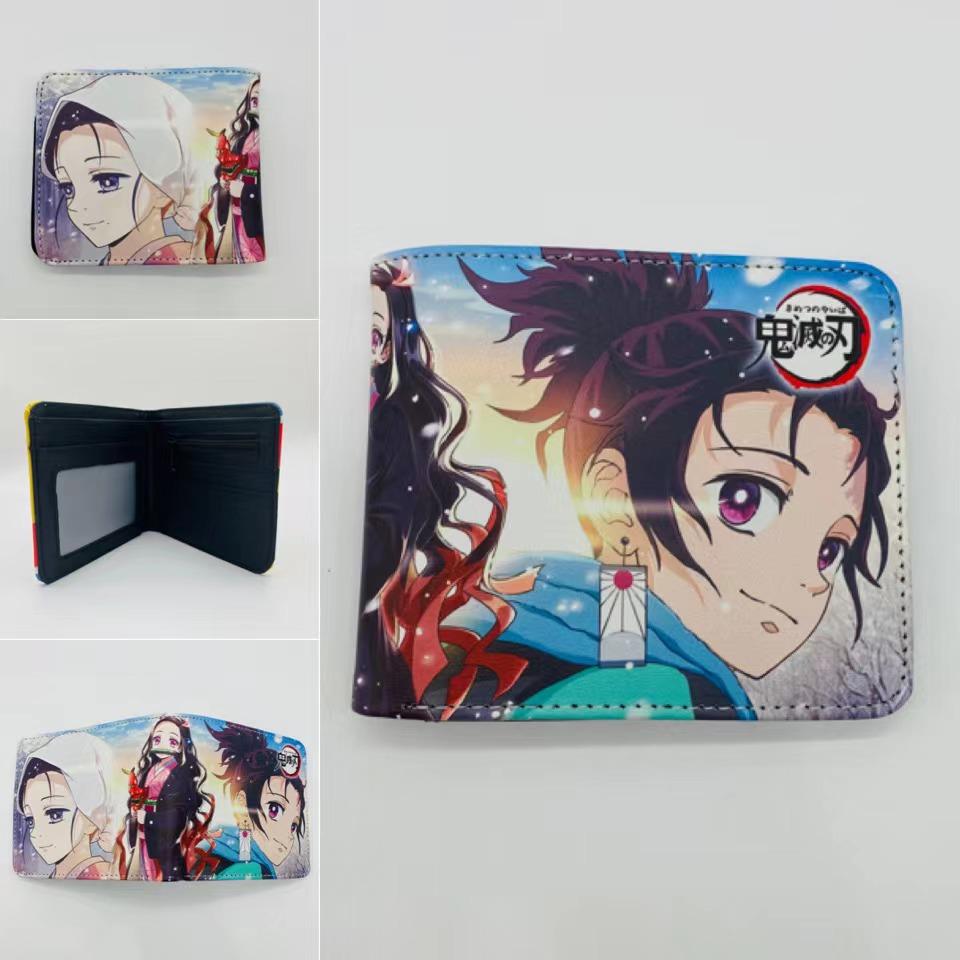 Japan cartoon comics Demon Slayer Short Fold Wallet Cartoon Coin Purse Suitable for Students 0006