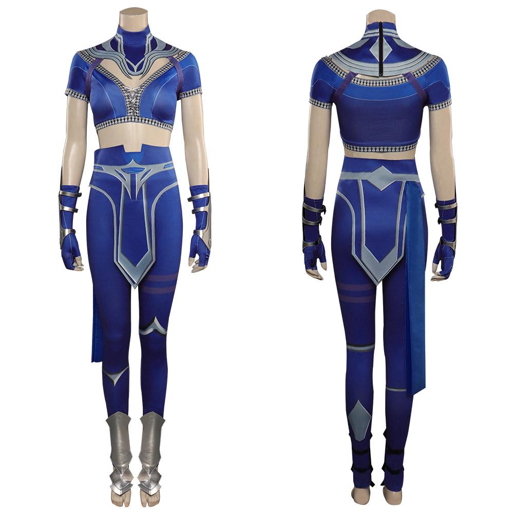 Mortal Kombat Kitana Cosplay Fantasia Costume Sexy Jumpsuit Mask for Adult Women Roleplay Outfits Halloween Carnival Suit