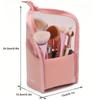 1 bolsa organizadora de brochas de maquillaje de alta capacidad con soporte para mujer - Portátil, Duradera con Bolsillo de Malla, Diseño de Temporada de Viaje Negro, Fácil de Usar