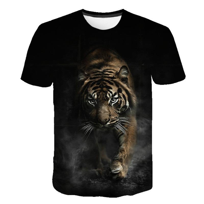 Summer Tiger 3D Print T-Shirts Streetwear Animal Men Women Fashion Oversized Short Sleeve T Shirt O-Neck Male Tees Tops Clothing