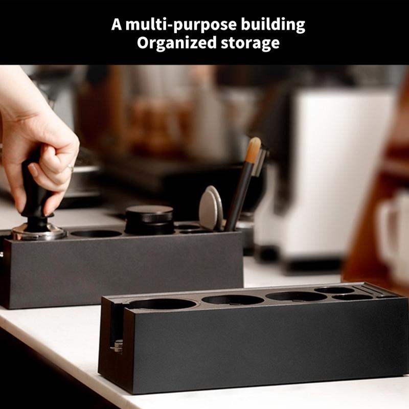 ABS Coffee Portafilter Rack Distributor Holder Convenient Espresso Tamper Mat Stand with Drawer Coffee Accessories