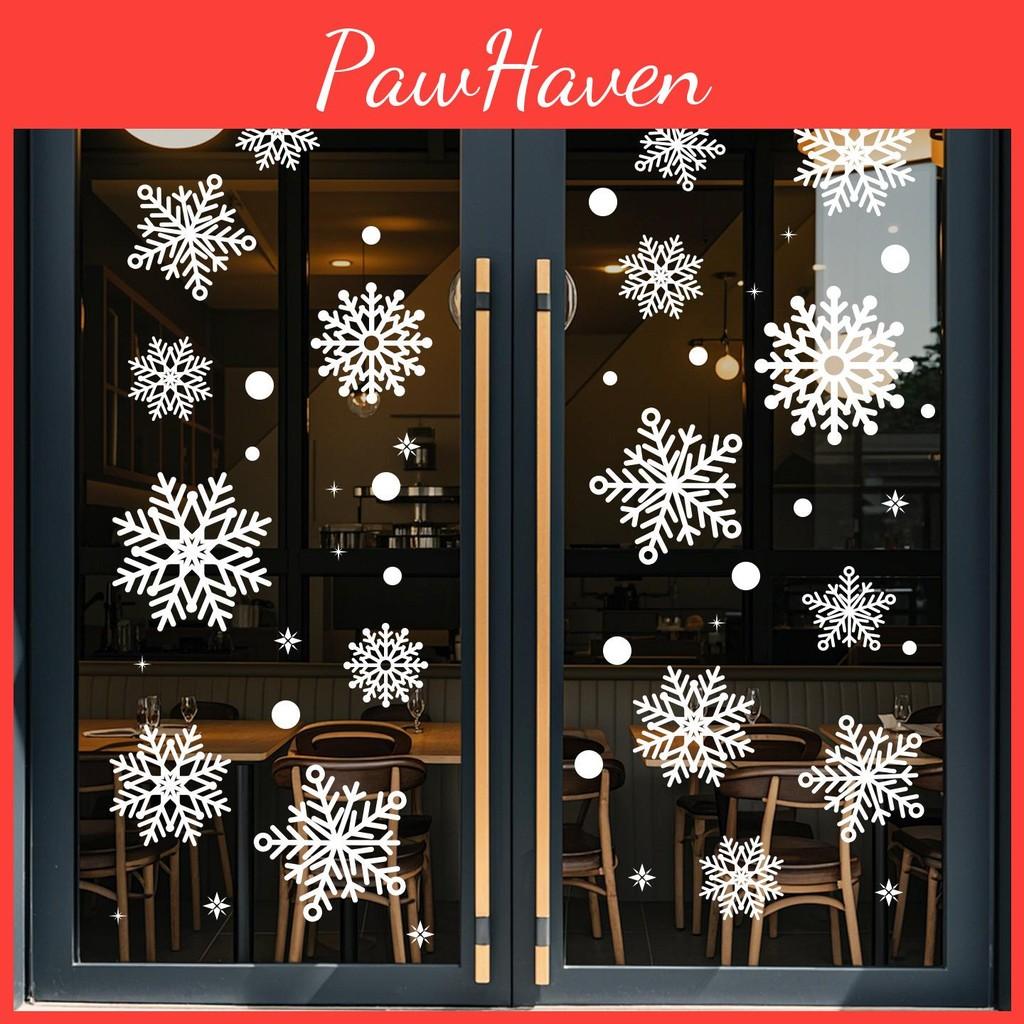 Festive Snowflake Static Pvc Window Decals Christmas Gift Decoration Wrap