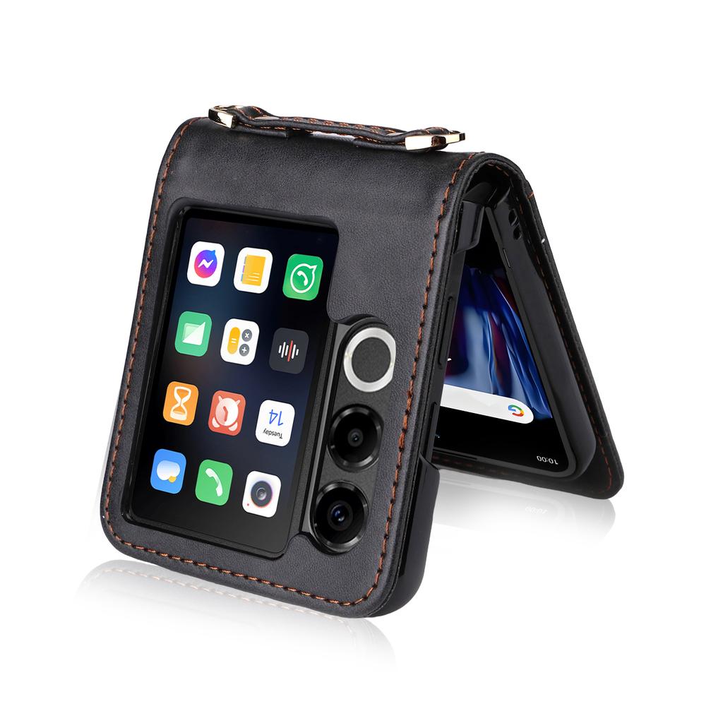 Pentru Husă ZTE nubia Flip2 5G Sloturi pentru Carduri Husă de Telefon din Piele cu Șnur