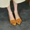 Fashion Retro Woman Pumps Low Heel Elegant Pointed Toe Shoes for Women Young Comfortable Popular Stylish Offer Vacation Dress Footwear
